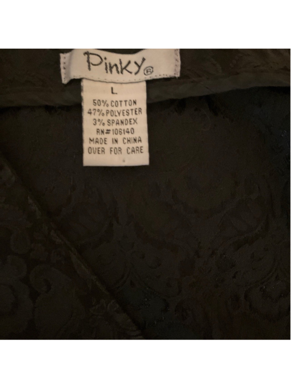 Pinky Gothic Dark Academia Black Brocade Button Front Vest Size Large - Picture 5 of 5